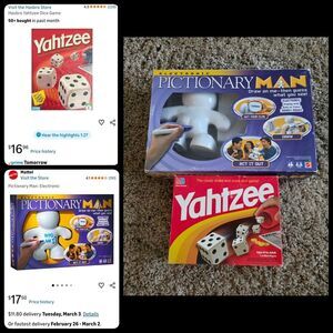 Electronic Pictionary Man (2008) + Vintage 1996 Yahtzee Game Lot